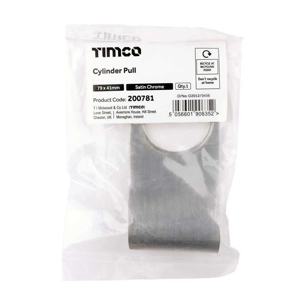 TIMCO Cylinder Pull Satin Chrome 79 x 41mm (1)