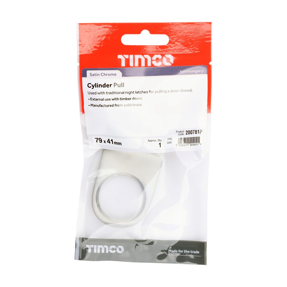 TIMCO Cylinder Pull Satin Chrome 79 x 41mm (1)