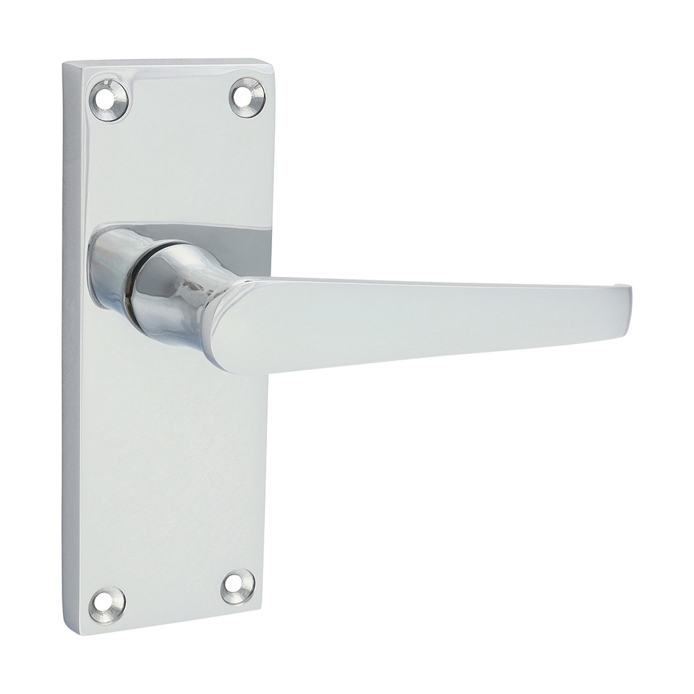 TIMCO Victorian Straight Latch Handles - Polished Chrome 114 x 42mm (2 Pack)
