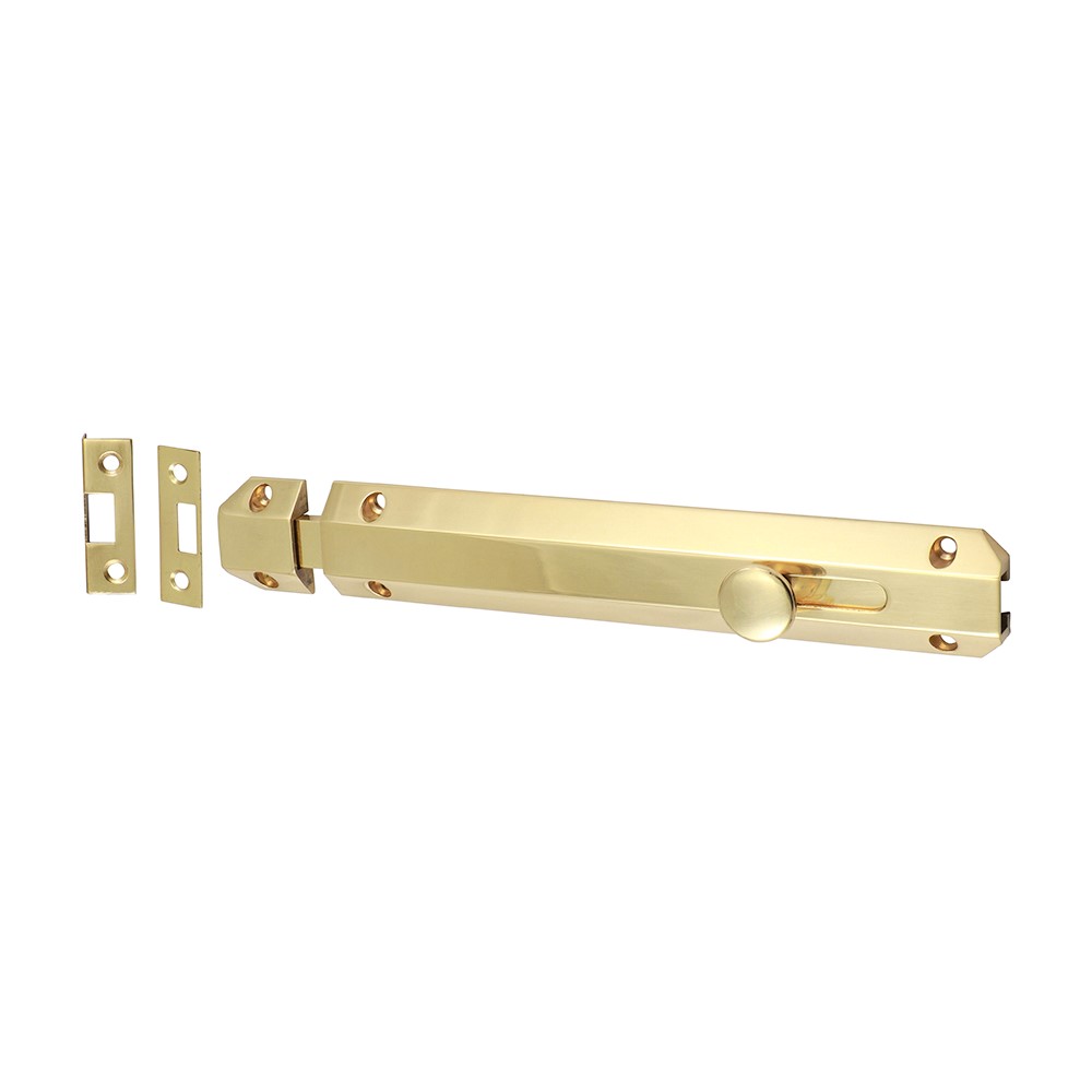 TIMCO Architectural Flat Section Bolt - Polished Brass 210 x 35mm