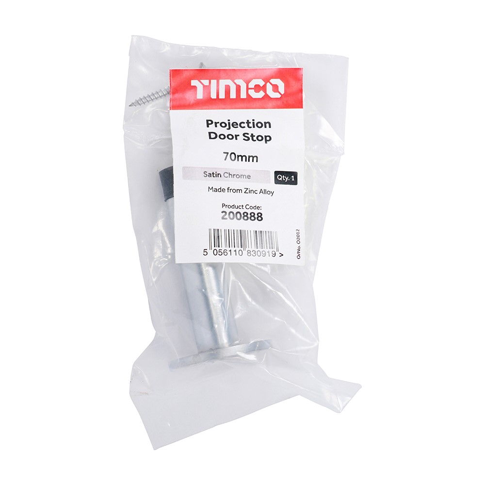 TIMCO Projection Door Stop - Satin Chrome 70mm