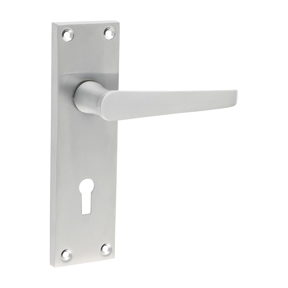 TIMCO Victorian Straight Lock Handles - Satin Chrome 152 x 43mm (2 Pack)