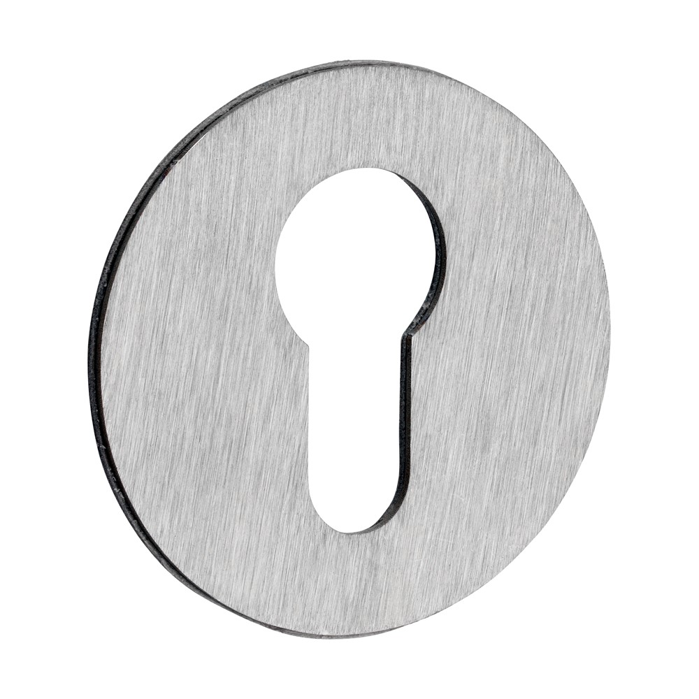 TIMCO Self-Adhesive Euro Escutcheon Round Satin Stainless Steel 52mm (1)