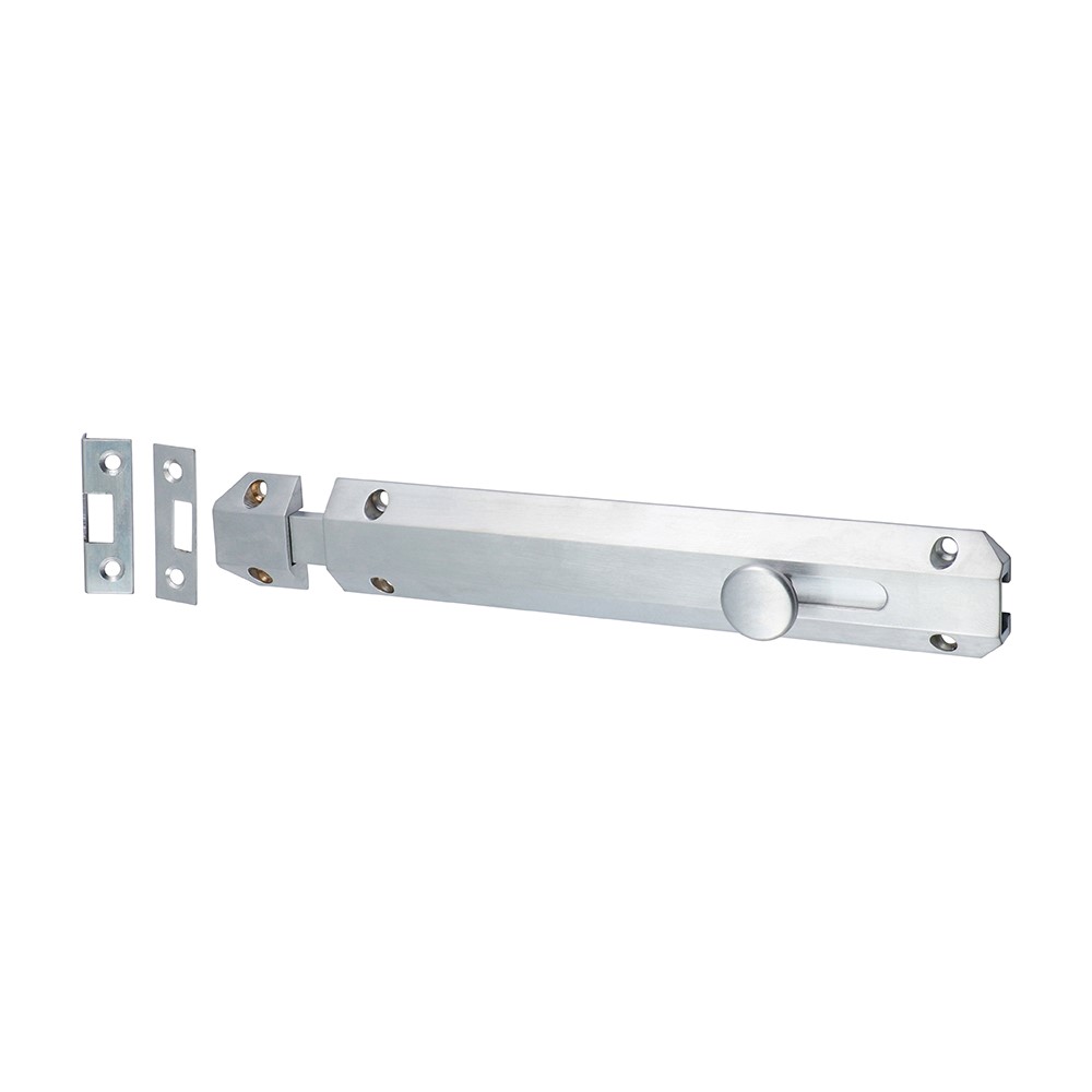 TIMCO Architectural Flat Section Bolt - Satin Chrome 210 x 35mm
