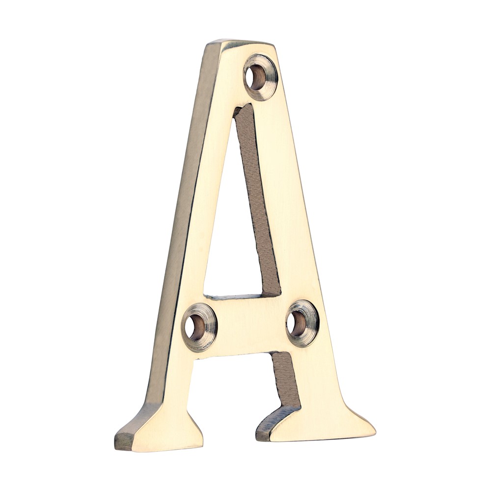 TIMCO Door Letter A Polished Brass 60mm