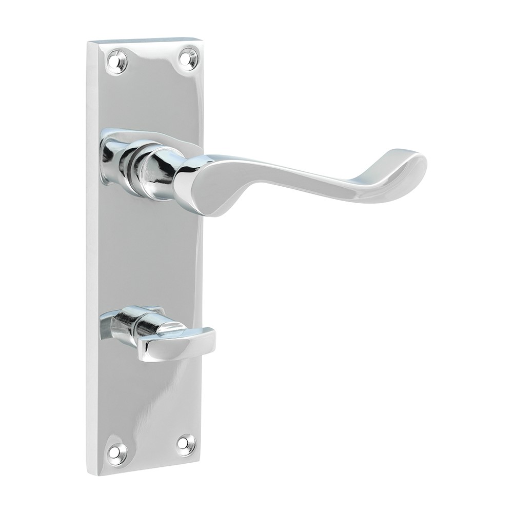 TIMCO Victorian Scroll Bathroom Handles - Polished Chrome 152 x 42mm (2 Pack)