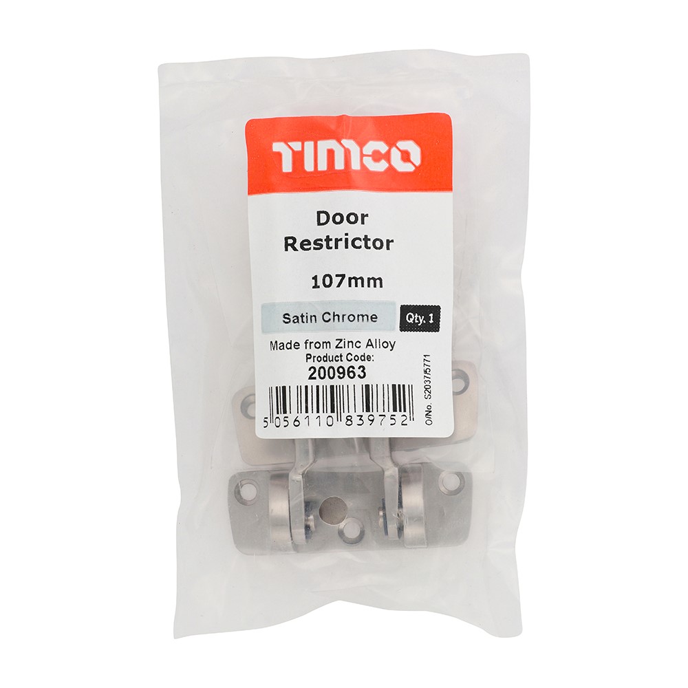 TIMCO Door Restrictor - Satin Chrome 107mm