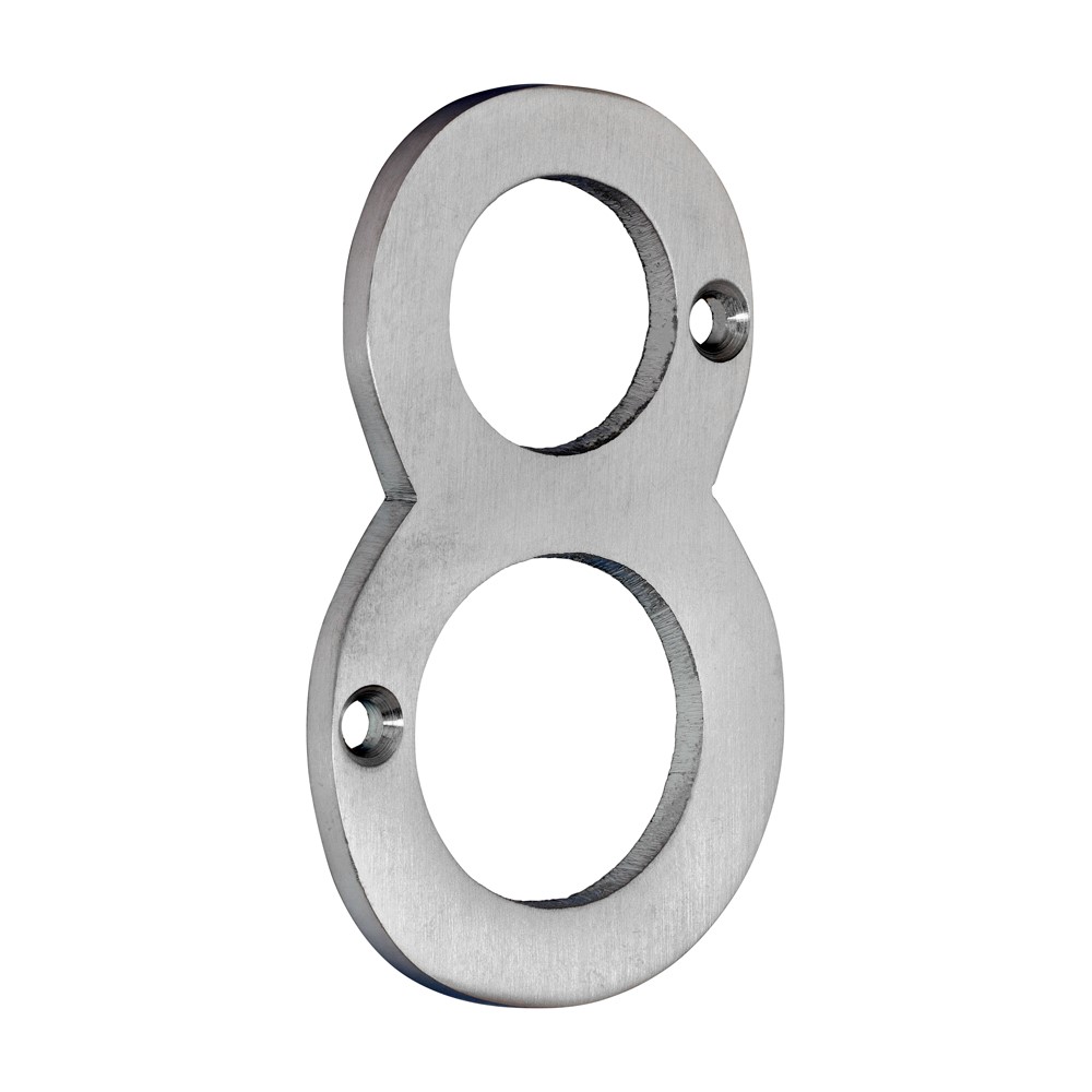 TIMCO Door Numeral 8 Satin Chrome 75mm