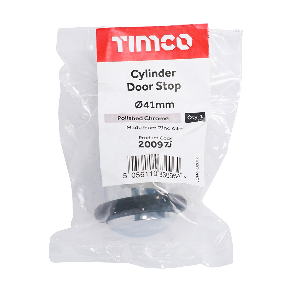 TIMCO Cylinder Door Stop - Polished Chrome 41mm