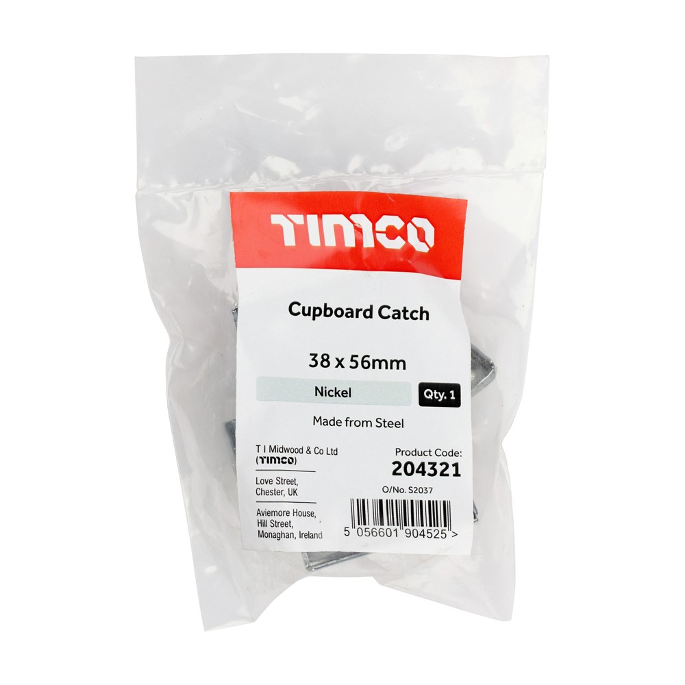 TIMCO Cupboard Catch Nickel 38 x 56mm (1)
