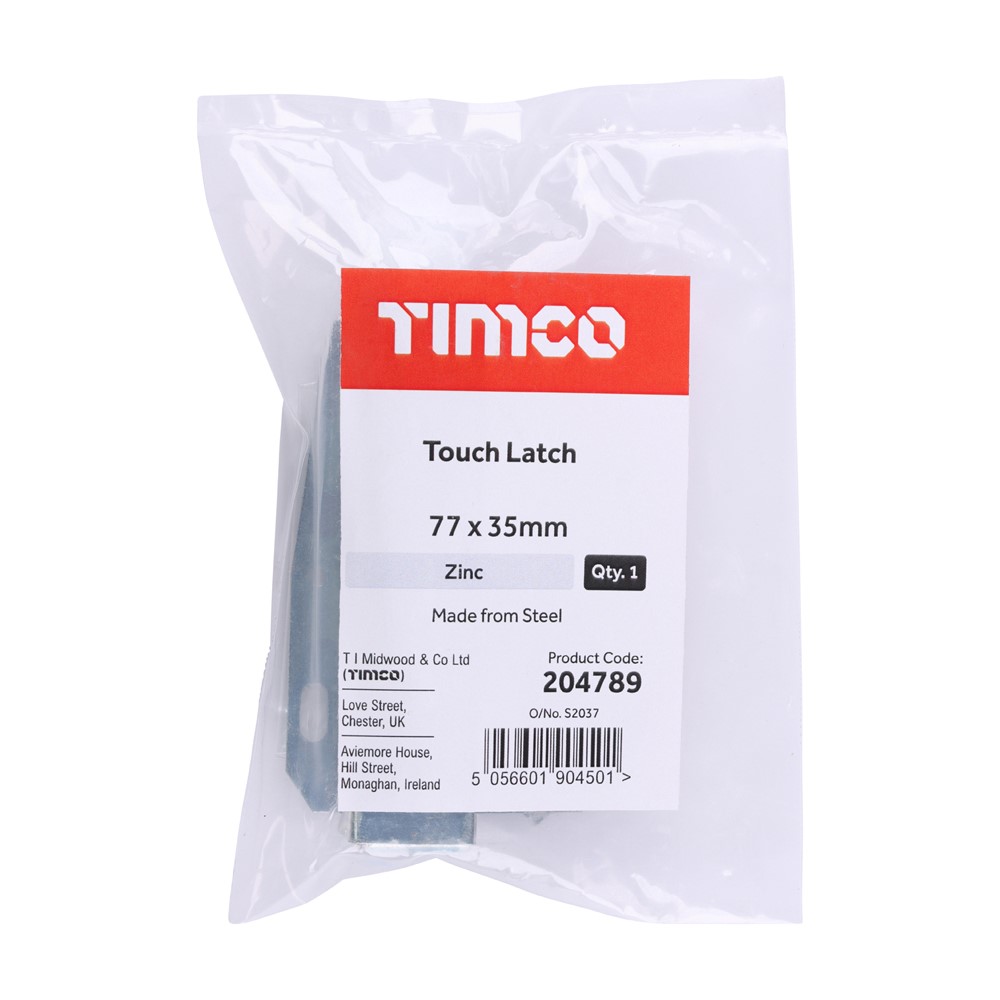 TIMCO Touch Latch Zinc 77 x 35mm (1)