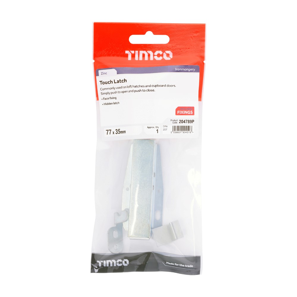 TIMCO Touch Latch Zinc 77 x 35mm (1)