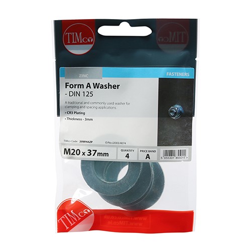 TIMCO Form A Washers - Zinc M20 (4 Pack)