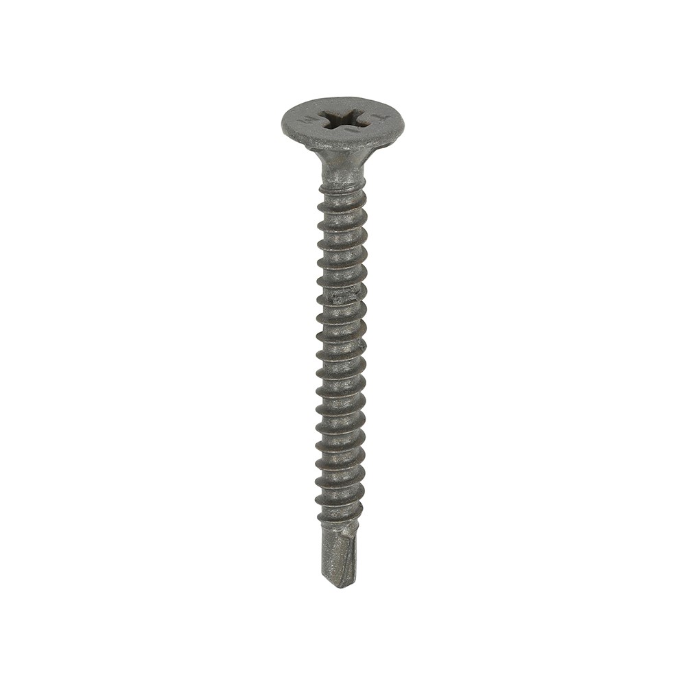 TIMCO Drywall Construction Timber Stud Cement Board Screws - PH - Countersunk Wafer - Self-Drilling - Exterior - Silver Organic 4.2 x 42mm (200 Pack)