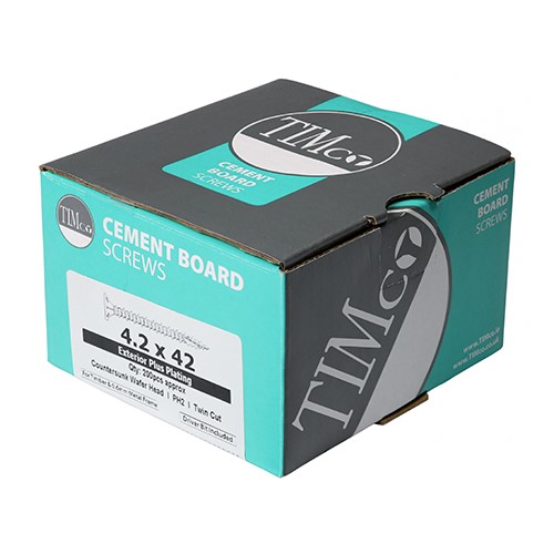 TIMCO Drywall Construction Timber Stud Cement Board Screws - PH - Countersunk Wafer - Twin-Cut - Exterior - Silver Organic 4.2 x 32mm (200 Pack)