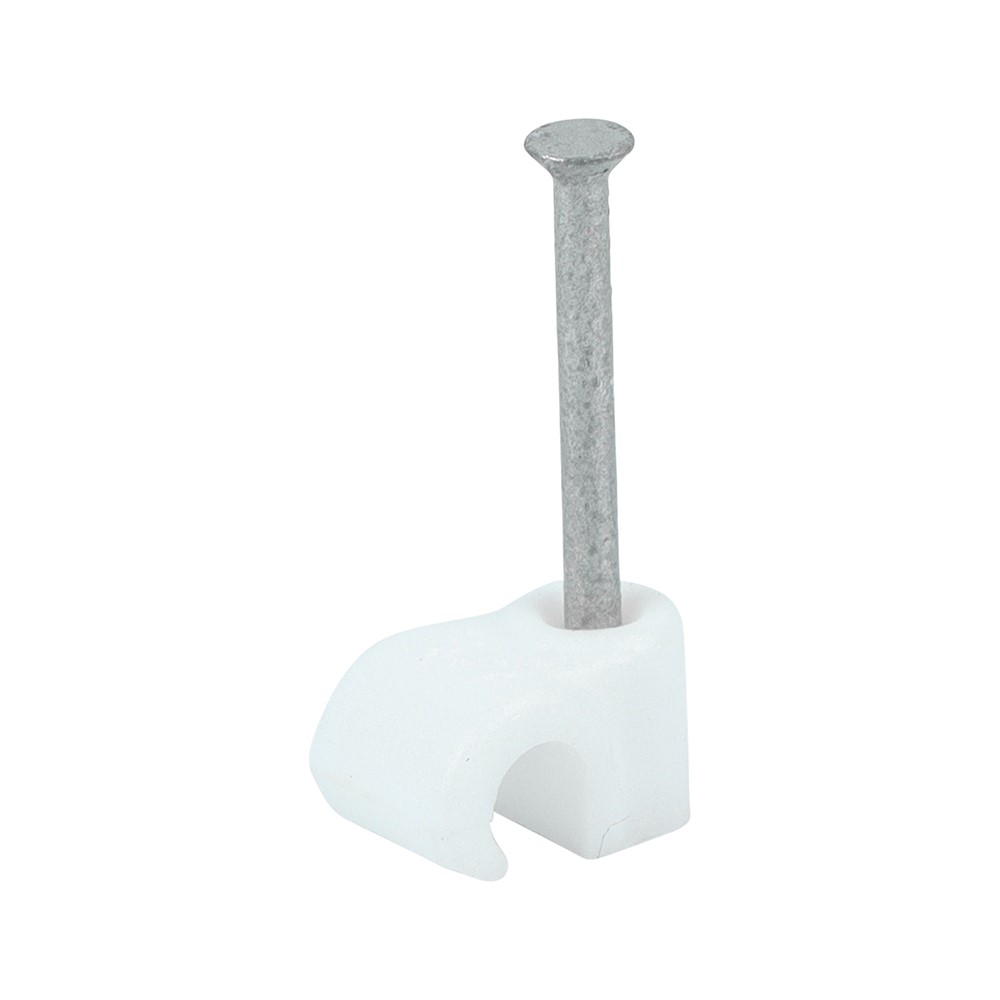 TIMCO Round Cable Clips - White to Fit 3.5mm (100 Pack)