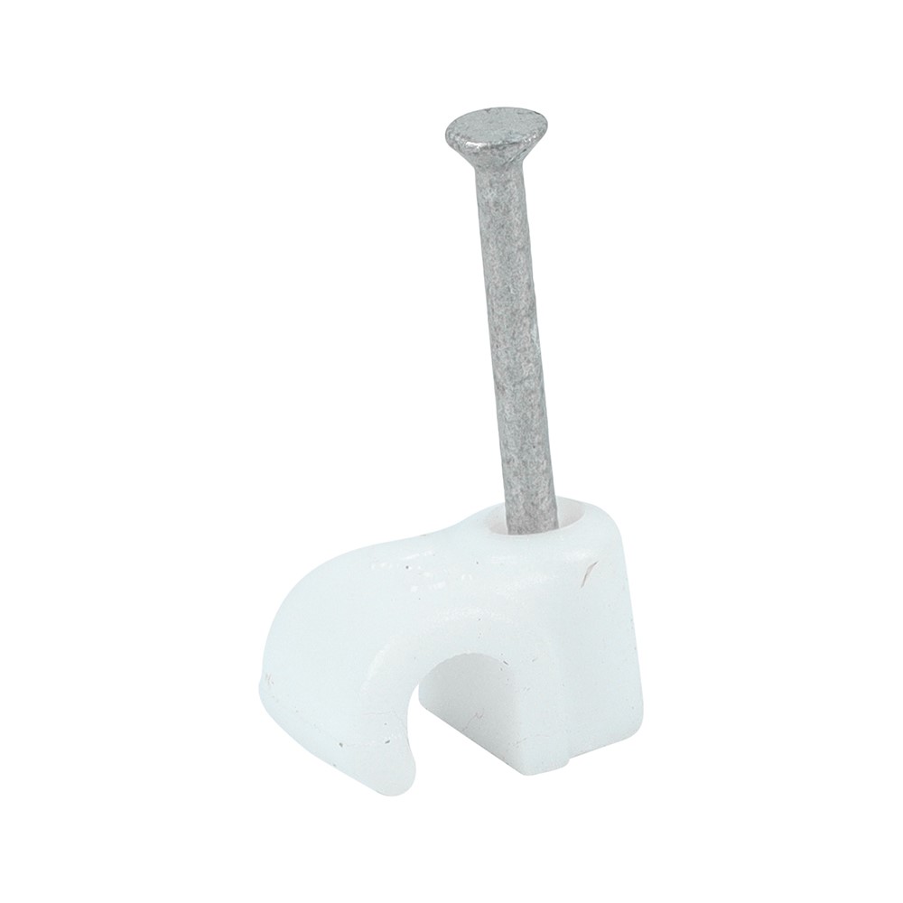 TIMCO Round Cable Clips - White to Fit 4.5mm (100 Pack)