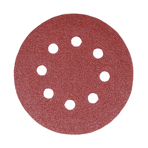 TIMCO Random Orbital Sanding Discs - 60 Grit - Red 125mm (5 Pack)