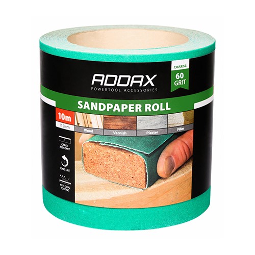 TIMCO Sandpaper Roll - 60 Grit - Green 115mm x 10m