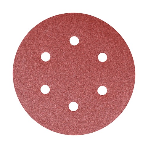 TIMCO Random Orbital Sanding Discs - 80 Grit - Red 150mm (5 Pack)