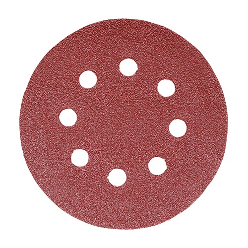 TIMCO Random Orbital Sanding Discs - 60 Grit - Red 150mm (5 Pack)