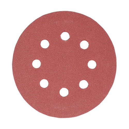 TIMCO Random Orbital Sanding Discs - 180 Grit - Red 125mm (5 Pack)