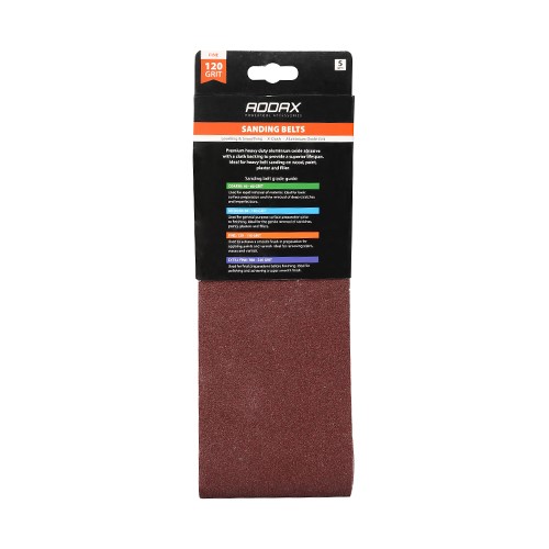 TIMCO Sanding Belts - 120 Grit - Red 100 x 610mm (5 Pack)