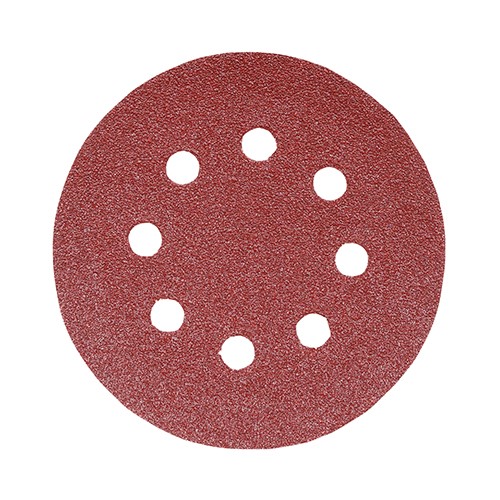 TIMCO Random Orbital Sanding Discs - 120 Grit - Red 125mm (5 Pack)