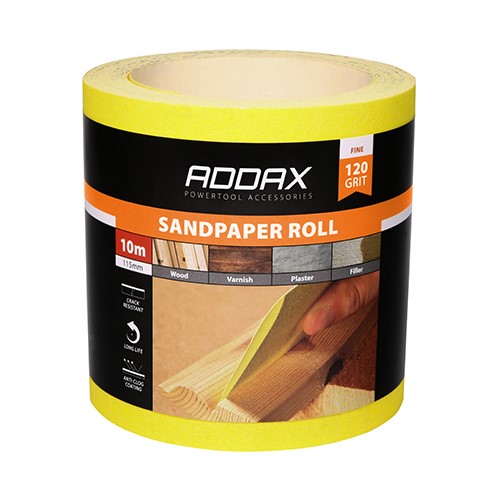 TIMCO Sandpaper Roll - 120 Grit 115mm x 10m