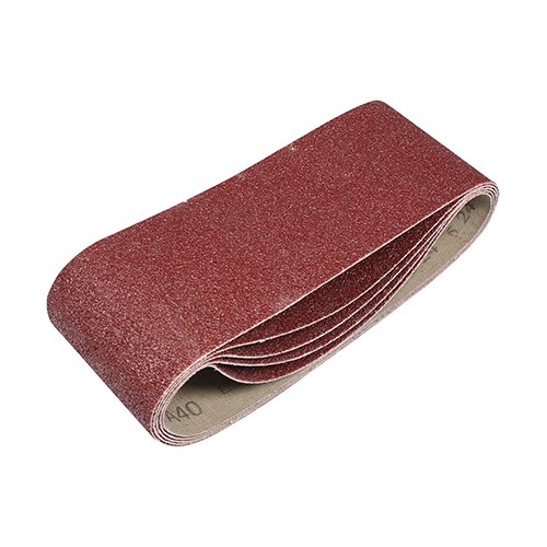 TIMCO Sanding Belts - 40 Grit - Red 75 x 457mm (5 Pack)