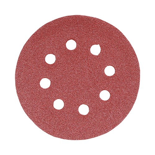 TIMCO Random Orbital Sanding Discs - 80 Grit - Red 125mm (5 Pack)