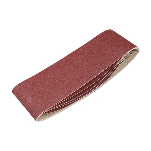 TIMCO Sanding Belts - 120 Grit - Red 75 x 533mm (5 Pack)