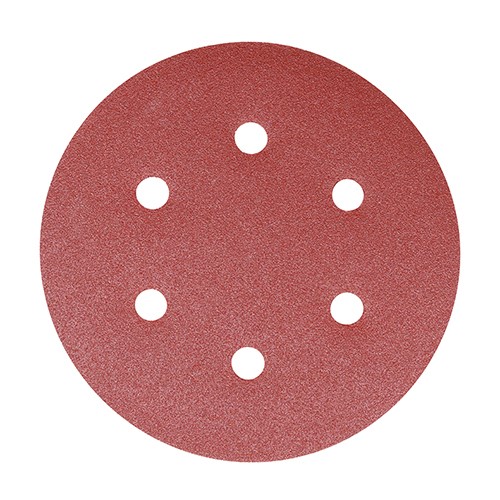 TIMCO Random Orbital Sanding Discs - 180 Grit - Red 150mm (5 Pack)