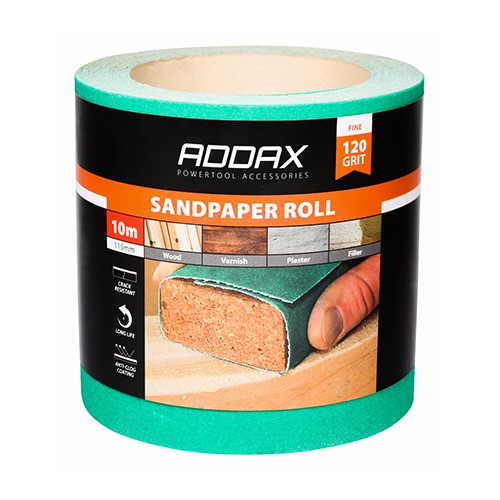 TIMCO Sandpaper Roll - 120 Grit - Green 115mm x 10m