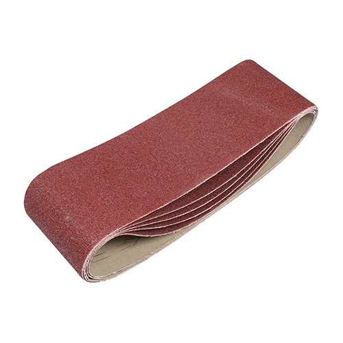 TIMCO Sanding Belts - 80 Grit - Red 75 x 533mm (5 Pack)