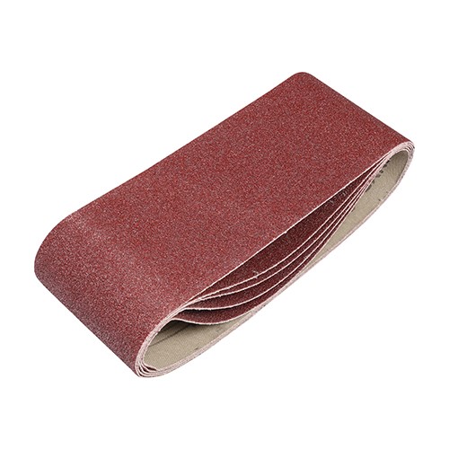 TIMCO Sanding Belts - 80 Grit - Red 75 x 457mm (5 Pack)