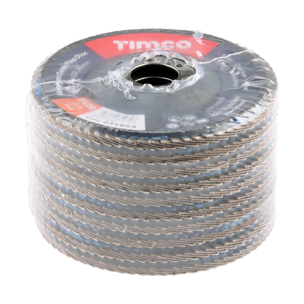TIMCO Aluminium Oxide Flap Disc P120 Set 115 x 22.23mm (10 Pack)