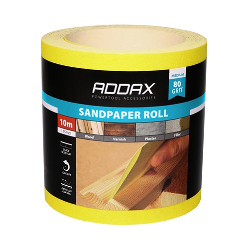 TIMCO Sandpaper Roll - 80 Grit 115mm x 10m