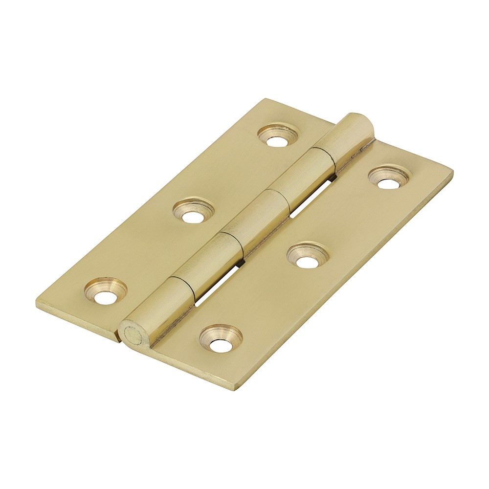 TIMCO Solid Drawn Hinge - Solid Brass - Polished Brass 75 x 40mm (2)