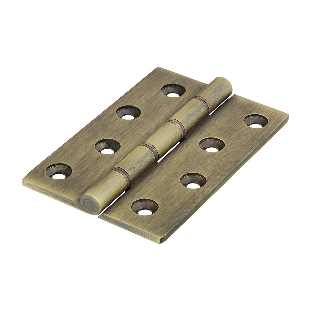 TIMCO Double Phosphor Bronze Washered Butt Hinge - Solid Brass - Antique Brass 102 x 67mm (2 Pack)