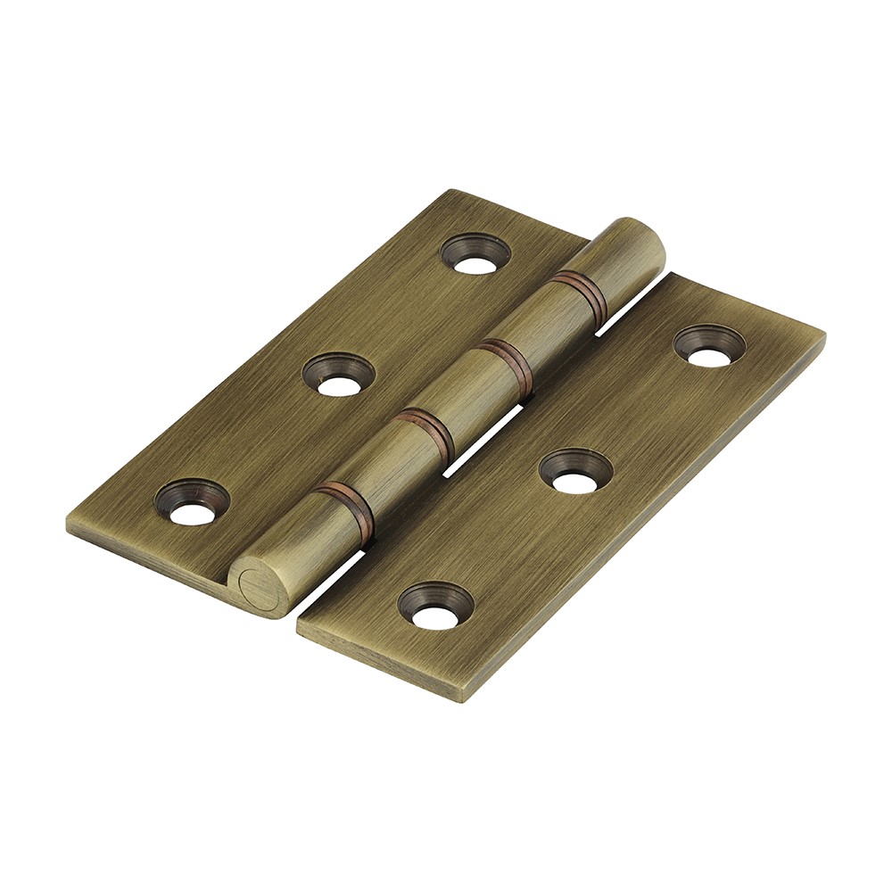 TIMCO Double Phosphor Bronze Washered Butt Hinge - Solid Brass - Antique Brass 76 x 50mm (2 Pack)