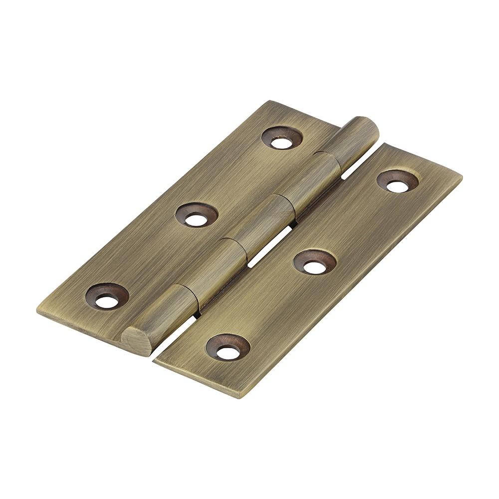 TIMCO Solid Drawn Hinge - Solid Brass - Antique Brass 75 x 40mm (2)