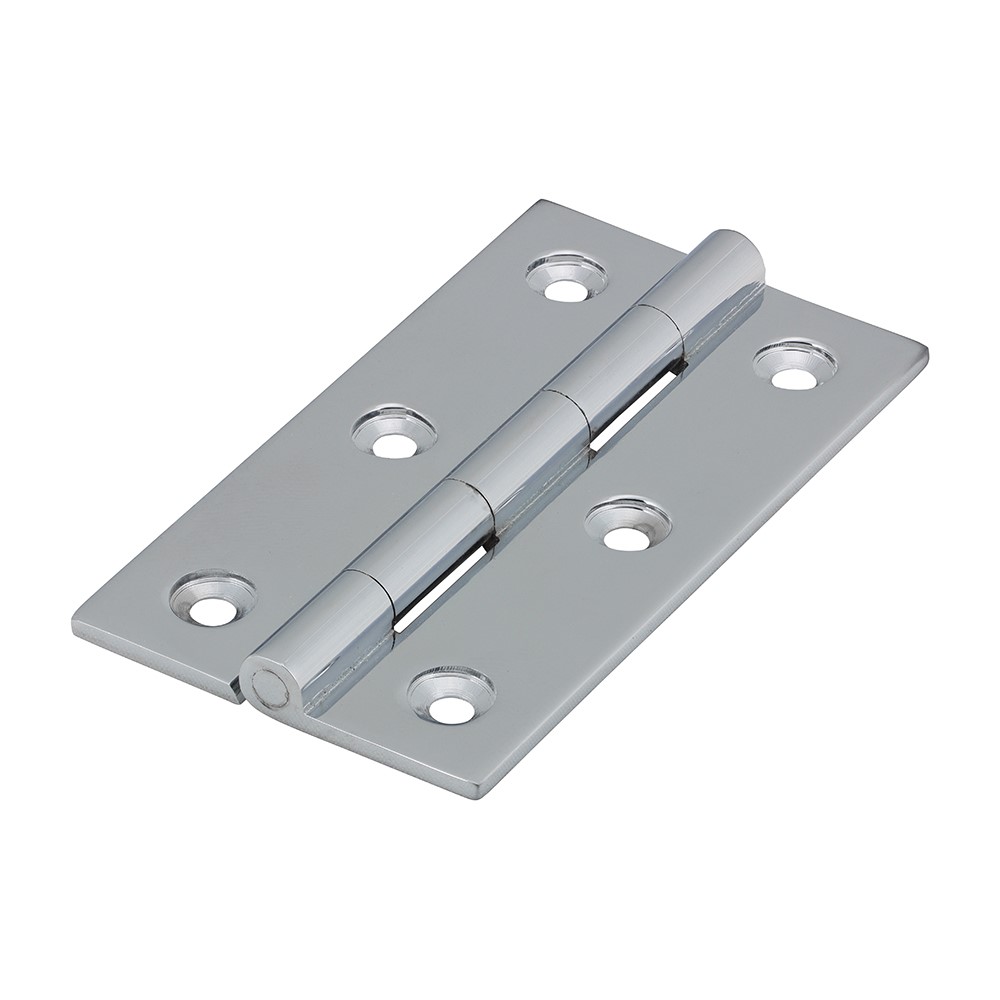 TIMCO Solid Drawn Hinge - Solid Brass - Polished Chrome 75 x 40mm (2)
