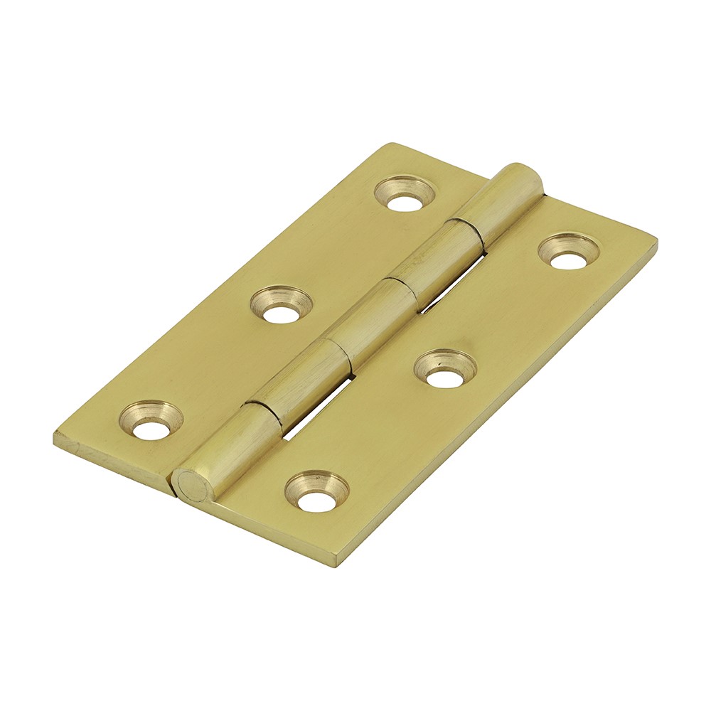 TIMCO Solid Drawn Hinge - Solid Brass - Polished Brass 64 x 35mm (2)