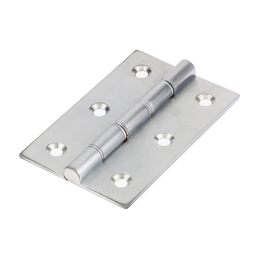 TIMCO Double Steel Washered Butt Hinge - Solid Brass - Satin Chrome 76 x 50mm (2)