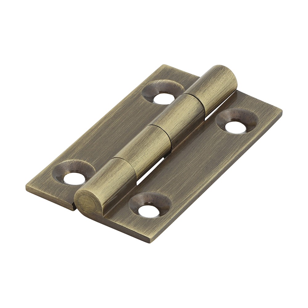 TIMCO Solid Drawn Hinge - Solid Brass - Antique Brass 38 x 22mm (2)