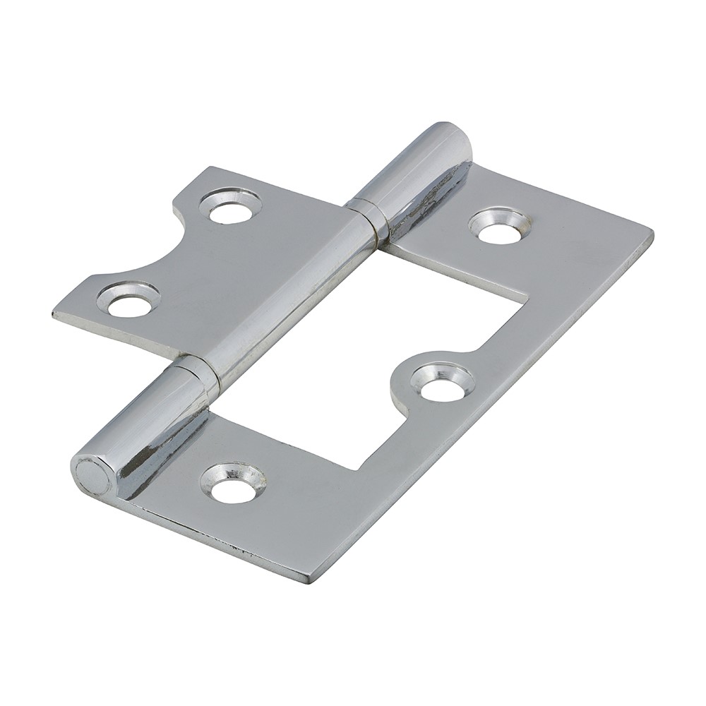 TIMCO Plain Bearing Flush Hinge - Solid Brass - Polished Chrome 75 x 50mm (2)