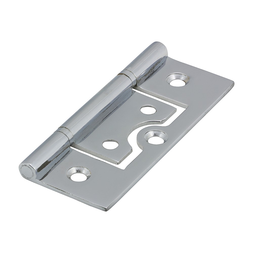 TIMCO Plain Bearing Flush Hinge - Solid Brass - Polished Chrome 75 x 50mm (2)