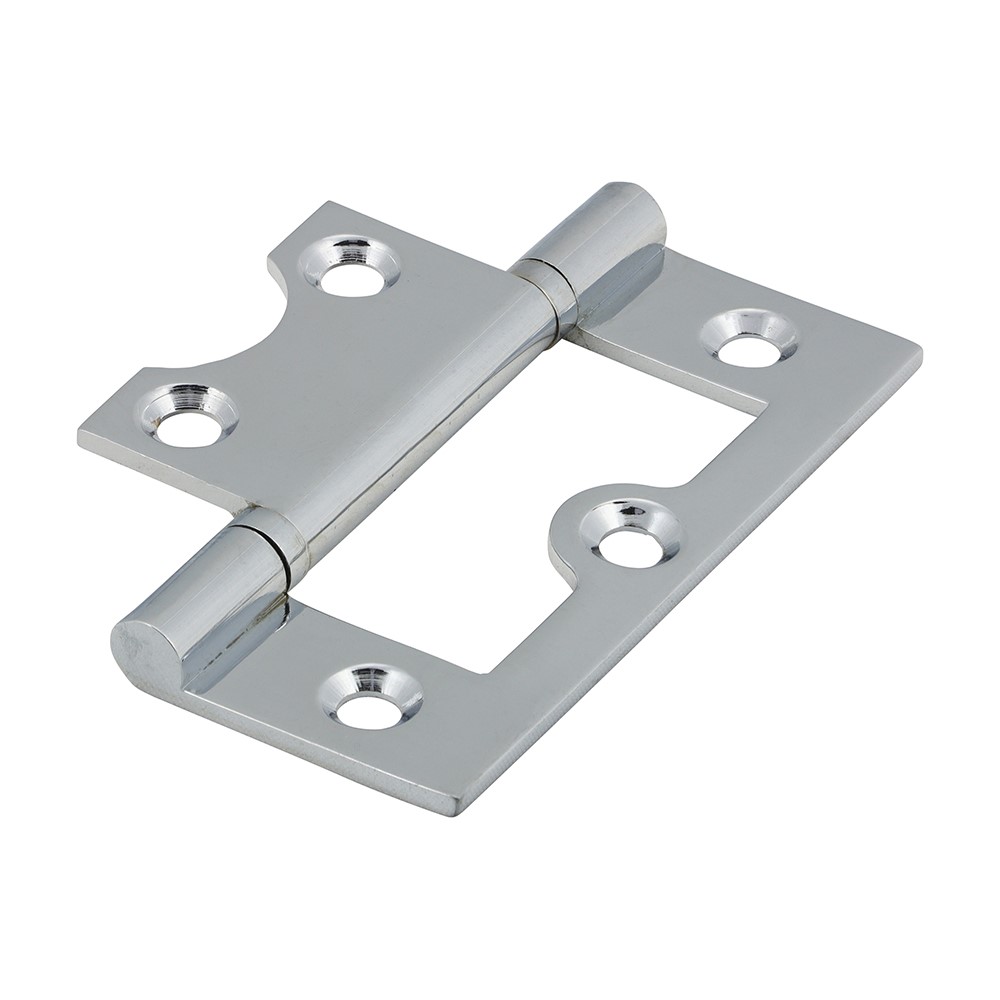 TIMCO Plain Bearing Flush Hinge - Solid Brass - Polished Chrome 60 x 41mm (2)