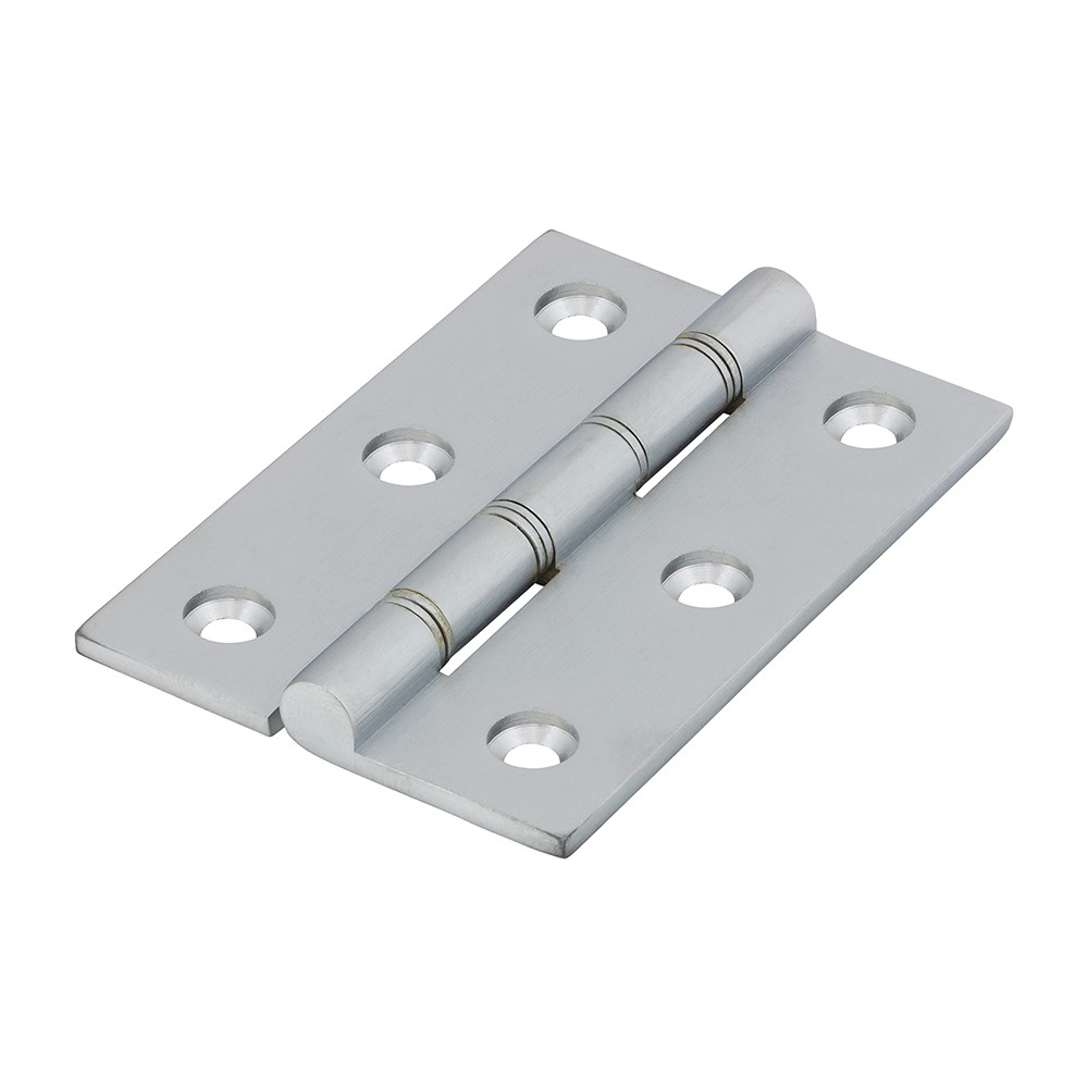 TIMCO Double Stainless Steel Washered Butt Hinge - Solid Brass - Satin Chrome 76 x 50mm (2 Pack)